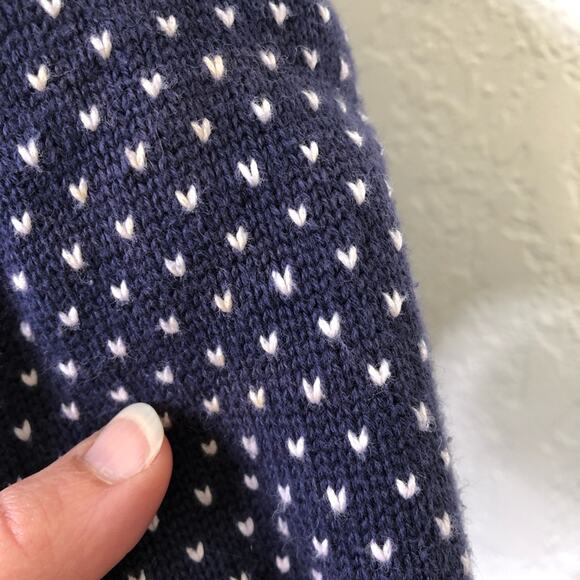 Hanna Andersson navy white red snowflake Nordic cardigan size Extra Small XS - Picture 9 of 16